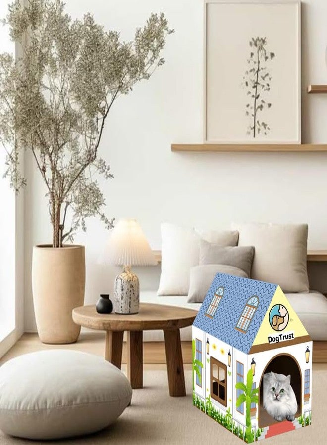 KittuPet بيت قطط من الكرتون من KittuPet مع خدش/نعناع بري، بيت لعب للقطط المنزلية مع خدش/نعناع بري، (طول 16.5 بوصة × عرض 12 بوصة × ارتفاع 15 بوصة) بيت لعب للقطط المنزلية - - Image 5